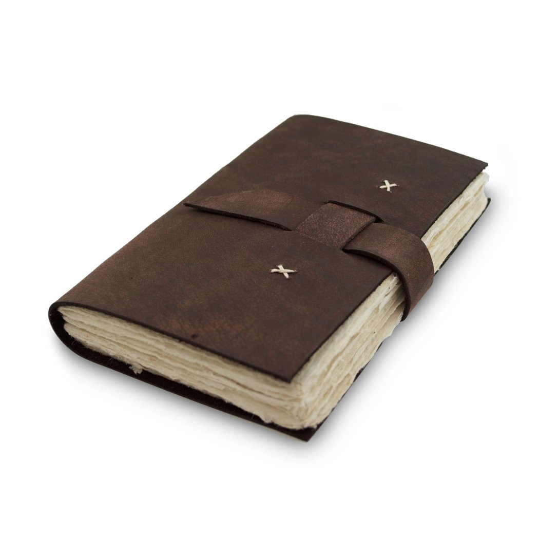 Nepali Traveler Leather Journal with Handmade Lokta Paper