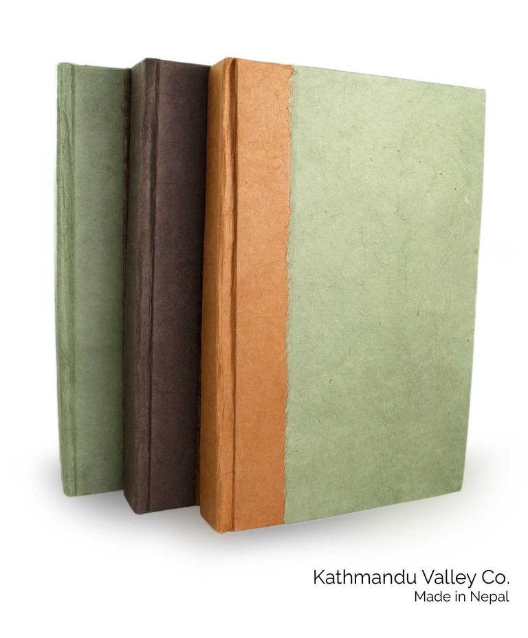 Nepali Namaste 6x9 Vegetable-Dyed Journal by Kathmandu Valley Co. - Sage