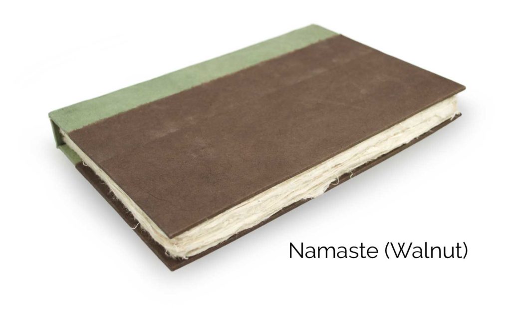 Nepali Namaste 6x9 Vegetable-Dyed Journal by Kathmandu Valley Co. - Walnut