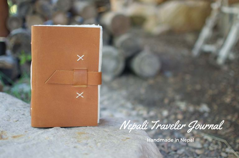 Nepali Traveler Rustic Leather Journal / Notebook