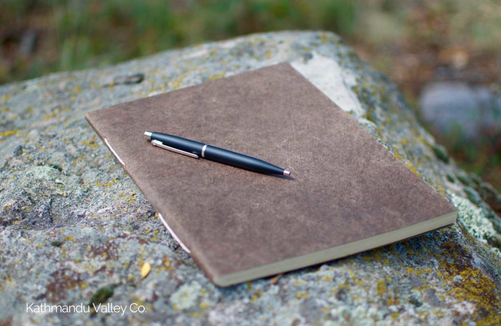 Nepali Companion Lokta Paper Notebook - Large Dark Walnut - Handmade in Nepal.