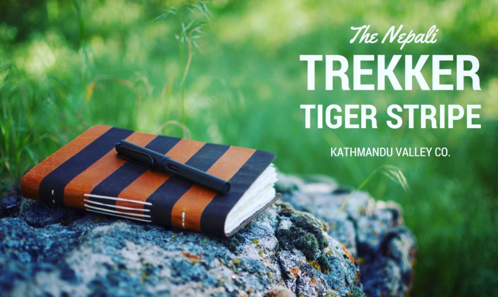 Nepali Trekker Tiger Stripe Rustic Leather Journal by Kathmandu Valley Co.