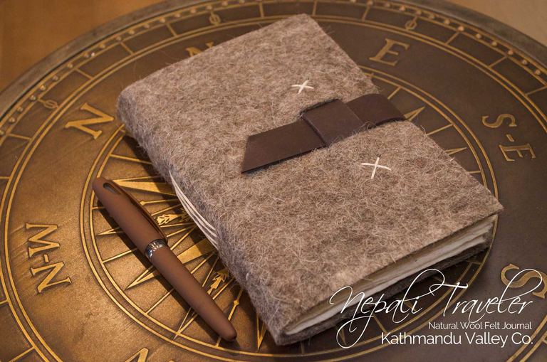 Nepali Traveler Handmade Wool Felt Journal