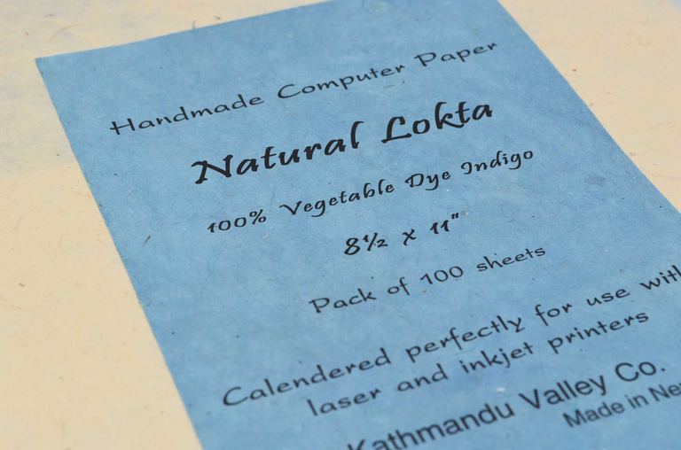 Natural Lokta Computer and Craft Paper Indigo