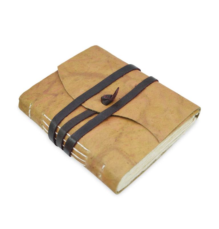 Nepali Expedition Leather Journal with handmade Lokta Paper