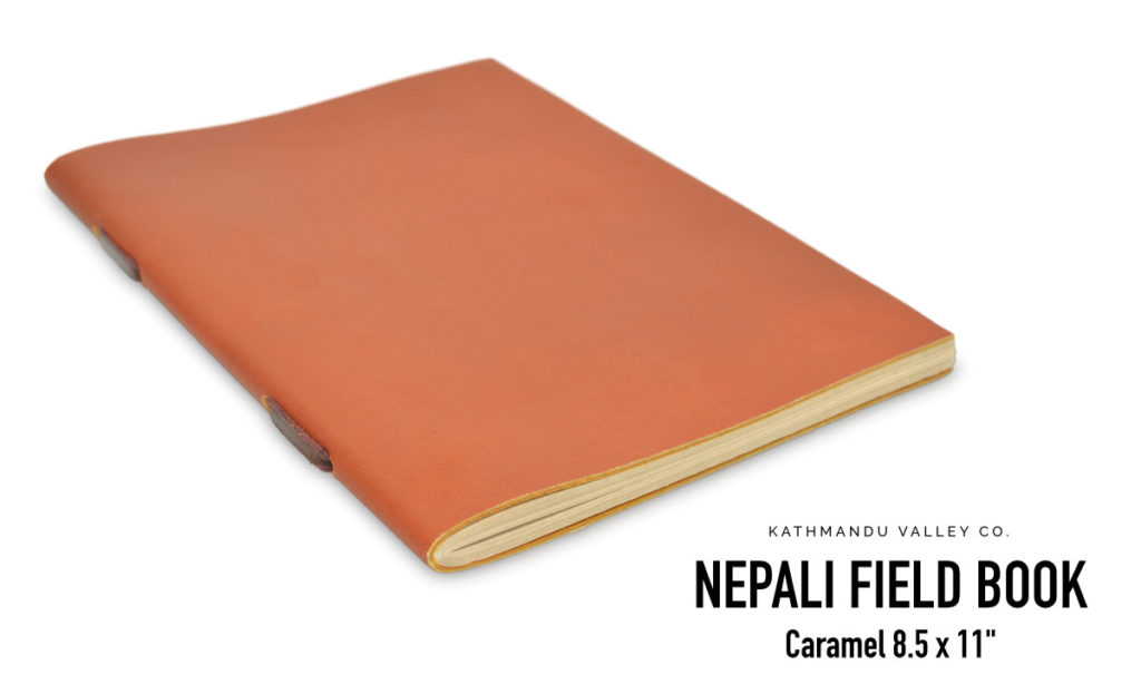 Nepali Field Book Handmade Leather Slim Notebook Kathmandu Valley Co.