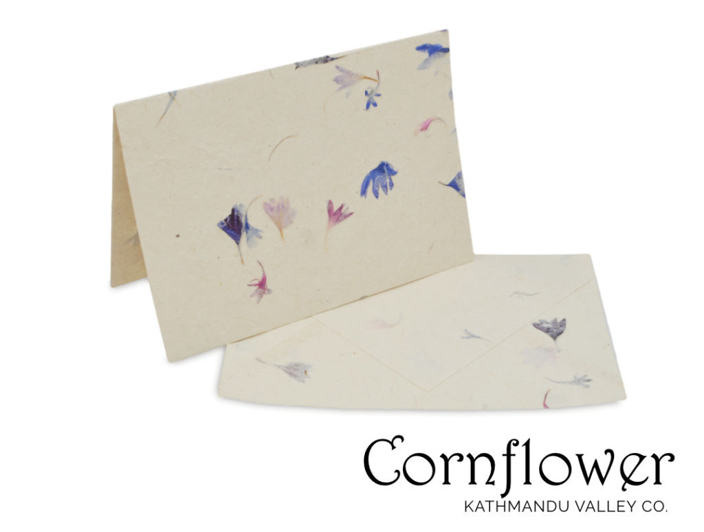 Nepali Cherish Natural Greeting Card Set Cornflower