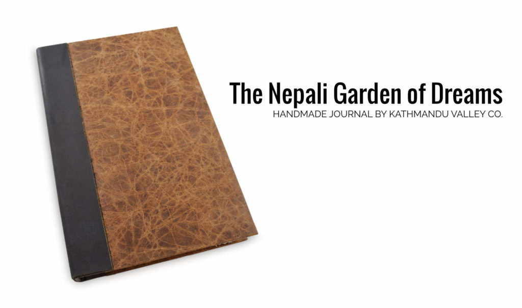 Nepali Garden of Dreams Journal Leather and Lokta Paper