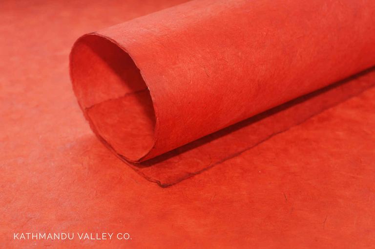 Lokta Wrapping Paper - Red - Kathmandu Valley Co.