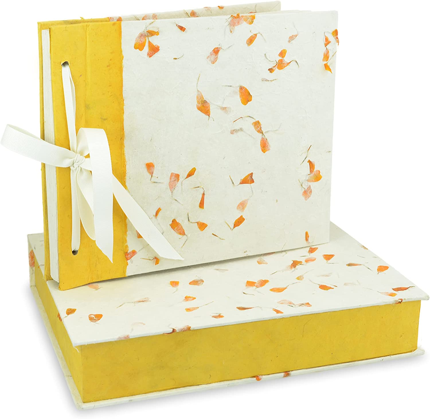 Handmade Lokta Paper Scrapbook Album with Marigold