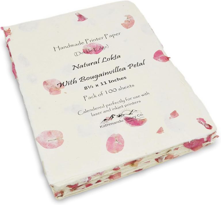 Handmade Lokta Paper Printer with Deckle Edge
