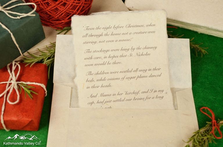Handmade Lokta Paper Holiday Print 5x7