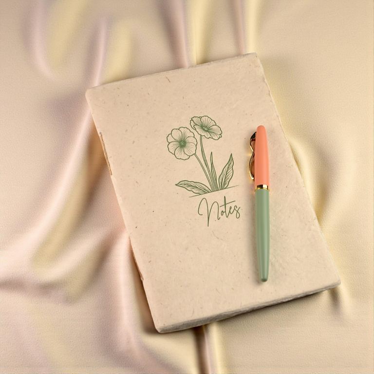 Nepali Companion Slim Composition Handmade Notebook with Pen